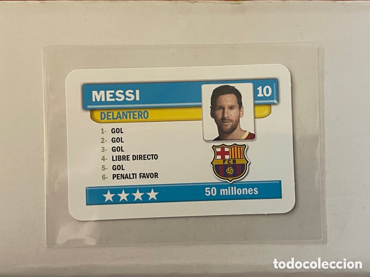 Colecionismo desportivo: Leo Messi Barcelona el juego de la Liga 2020/21 ficha cards No Panini Adrenalyn Topps Match Attax