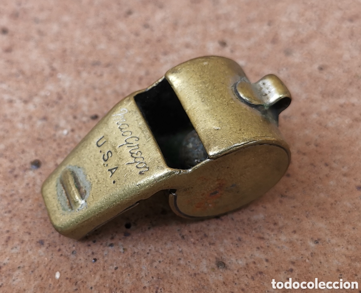 Sports collectibles: Raro Antiguo Silbato McGregor Made in USA - Metal Dorado - Estados Unidos