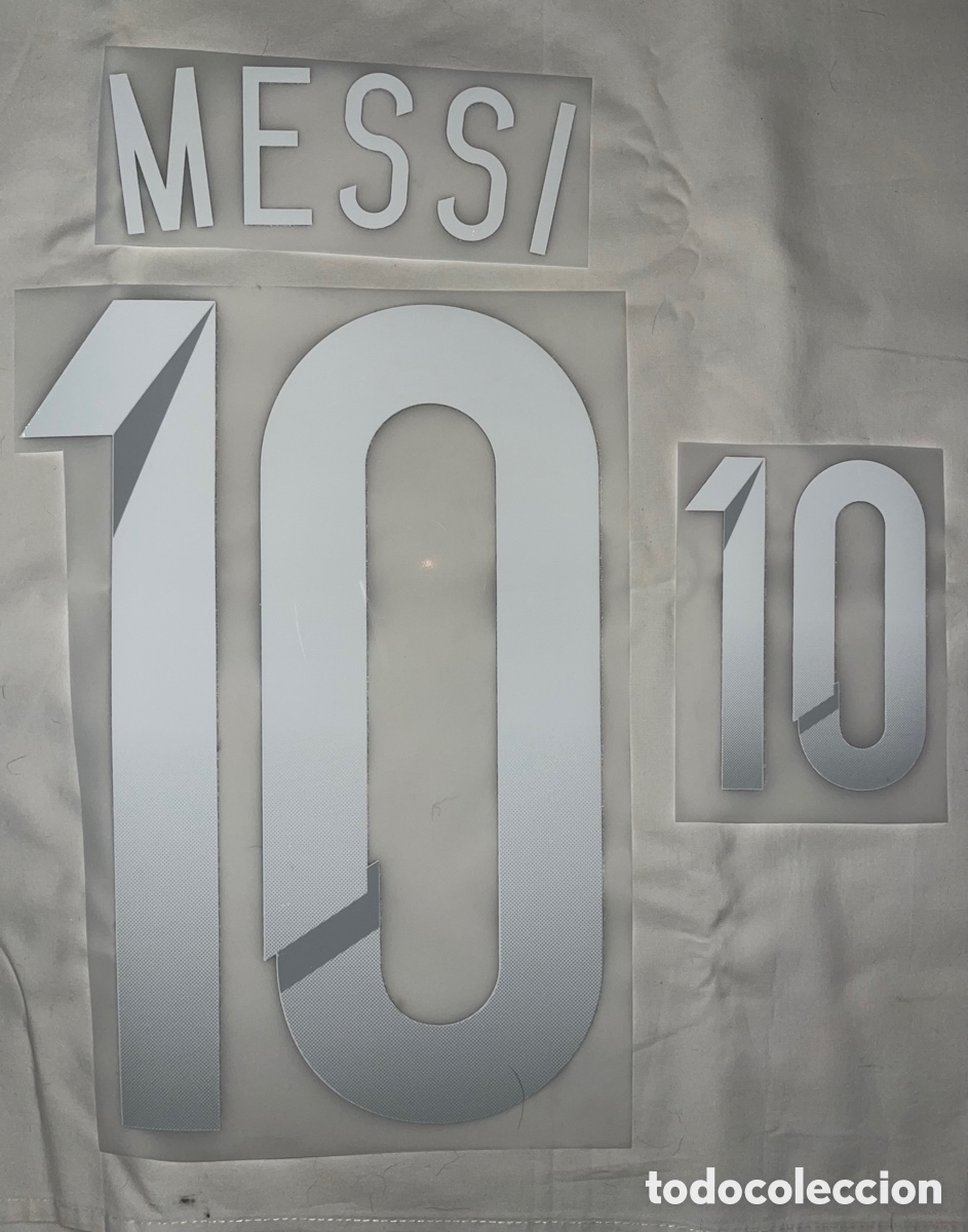 Coleccionismo deportivo: Dorsal Leo Messi CAMISETA ARGENTINA TEMPORADA 2015/16 SERIGRAFIA COPA AM&Eacute;RICA MUNDIAL VISITANTE