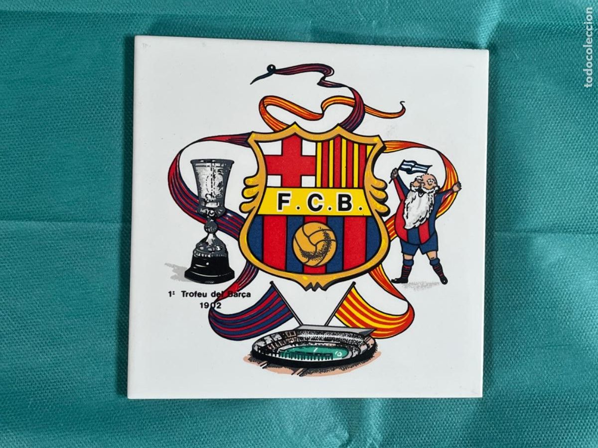 Coleccionismo deportivo: Ik45. AZULEJO DECORATIVO F&Uacute;TBOL CLUB BARCELONA