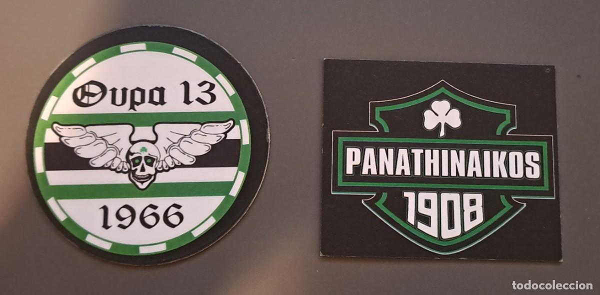 Coleccionismo deportivo: 2 IMANES MAGNETS ULTRAS GATE 13 PANATHINAIKOS 23 GRECIA ATHENS ATENAS FUTBOL FANS ULTRAS STICKERS