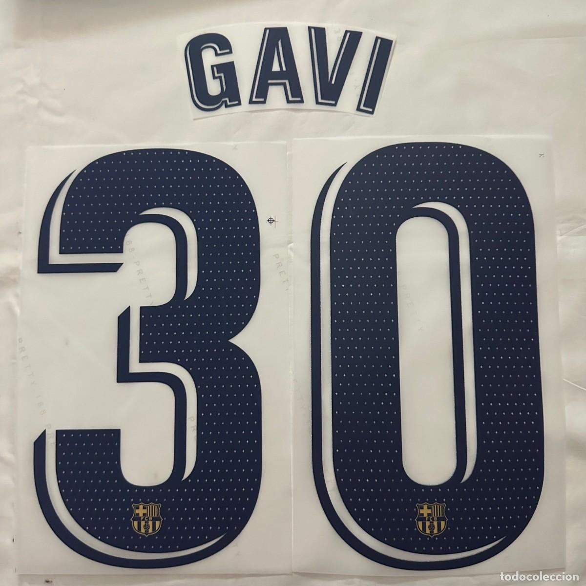 Collezionismo sportivo: Dorsal Gavi Barcelona camiseta away temporada 2022/23 Liga Serigrafia name set serigrafia