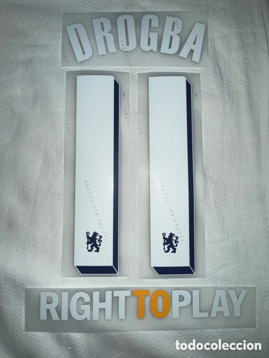 Collezionismo sportivo: Dorsal Drogba + sponsor camiseta Chelsea temporada 2011/12 Champions League Final dorsal serigrafia