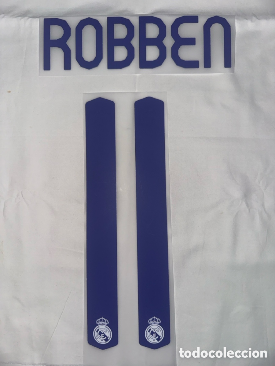 Collectionnisme sportif: Dorsal Robben Real madrid camiseta temporada 2007/08 Serigrafia liga copa champions league
