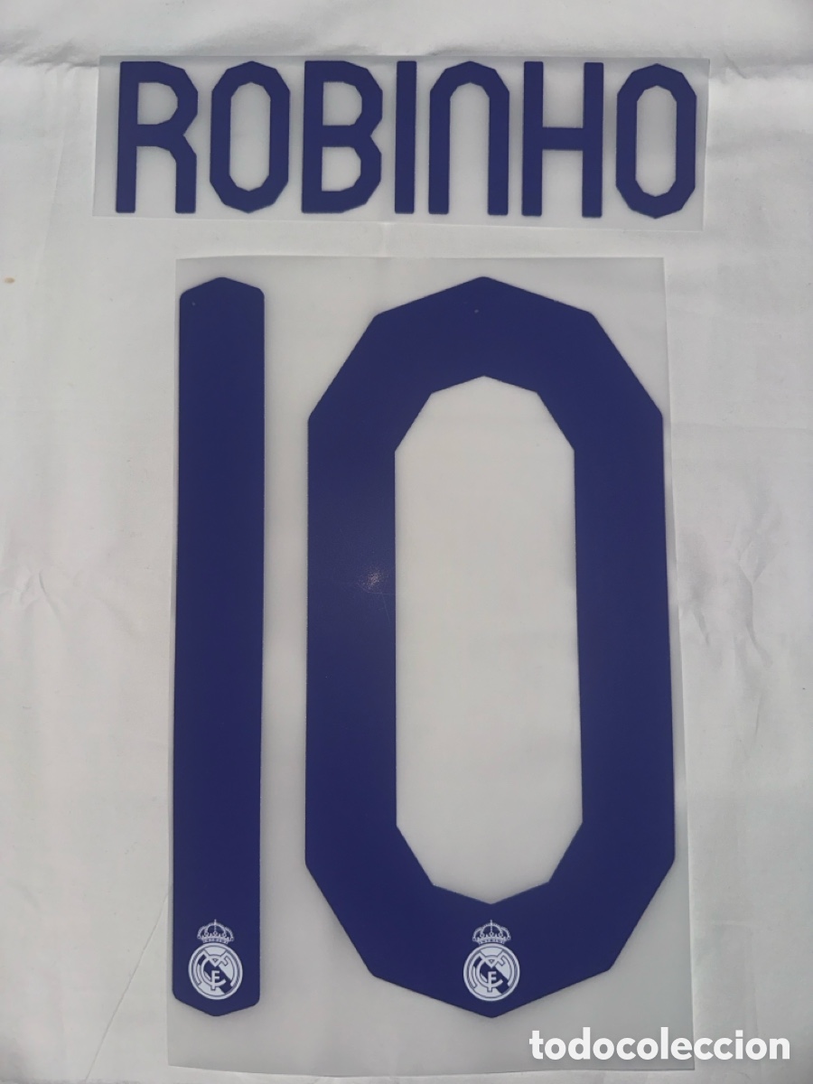 Collectionnisme sportif: Dorsal Robinho Real madrid camiseta temporada 2007/08 Serigrafia liga copa champions league