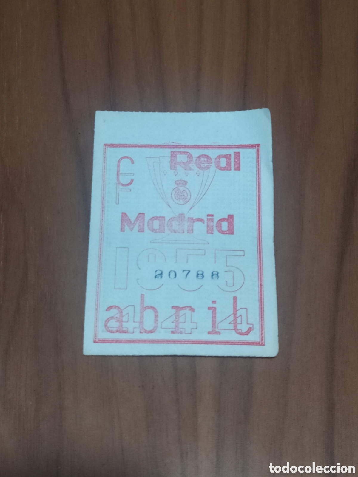 Coleccionismo deportivo: Cup&oacute;n de socio del Real Madrid - Abril 1955 - Foto 1