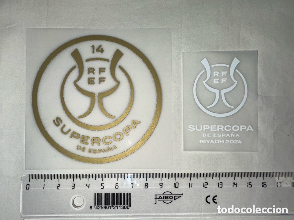 Collectionnisme sportif: Parche Barcelona Supercopa de Espa&ntilde;a 2024 Camiseta Portero temporada 2023/24 Serigrafia name set