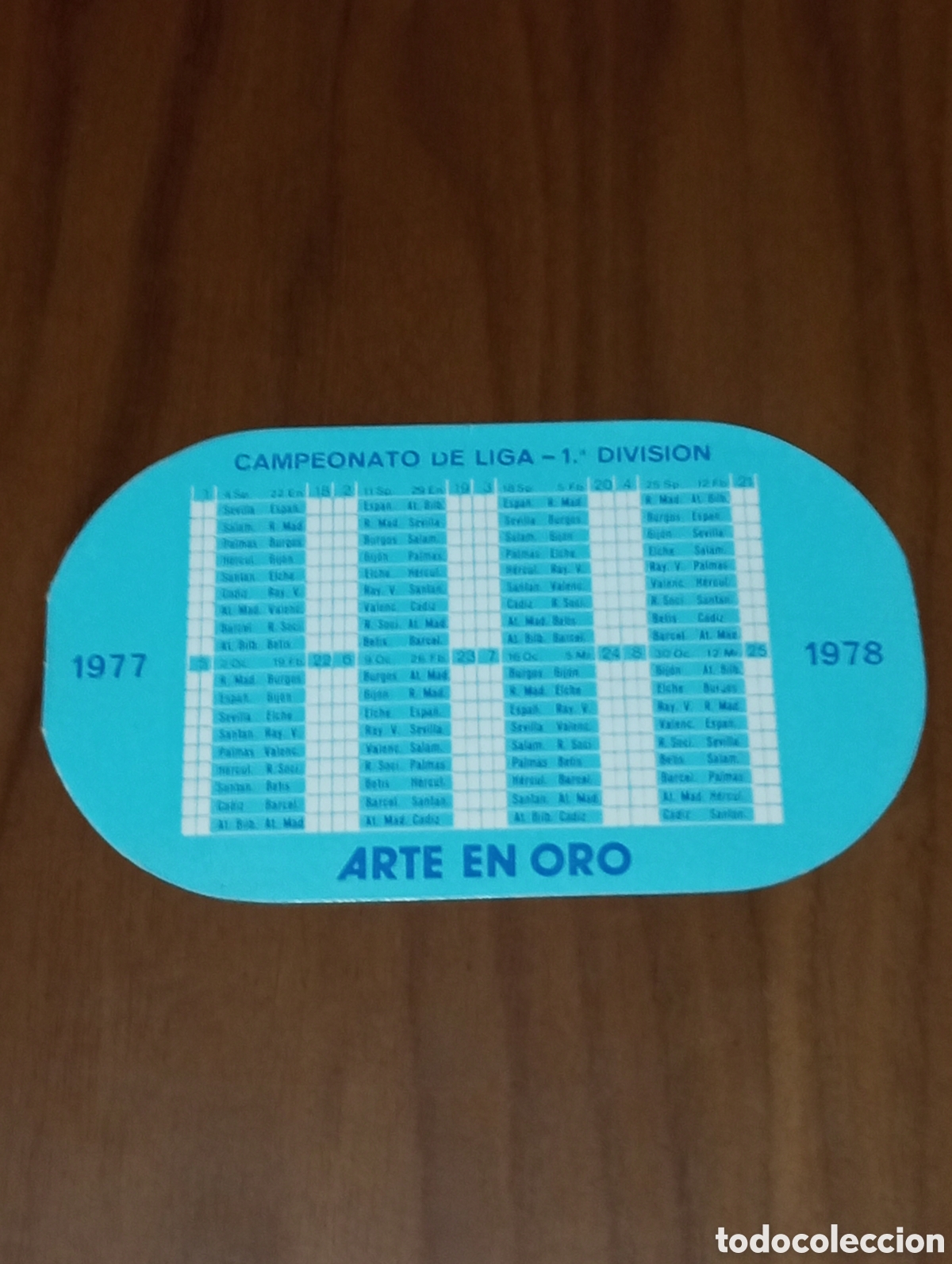 Collectionnisme sportif: CALENDARIO LIGA ESPA&Ntilde;OLA TEMPORADA 1977 1978