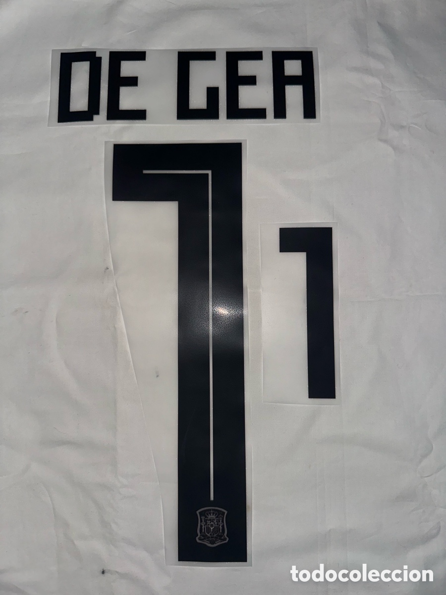 Collectionnisme sportif: Dorsal De Gea Espa&ntilde;a selecci&oacute;n espa&ntilde;ola mundial temporada 2018 camiseta serigrafia Eurocopa