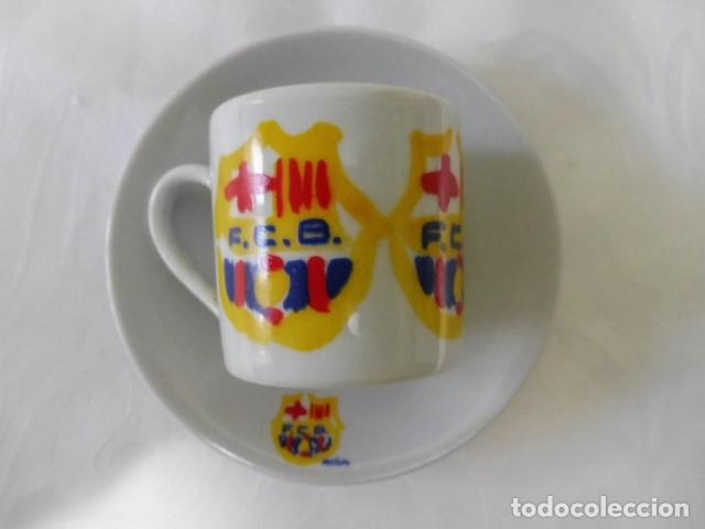 Coleccionismo deportivo: 1 taza y su plato del barca antigua - Foto 1