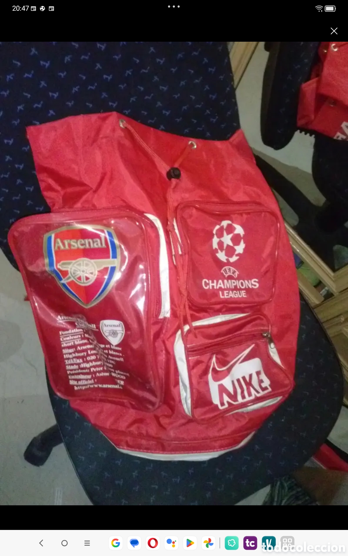 Coleccionismo deportivo: Mochila del arsenal fb - Foto 1