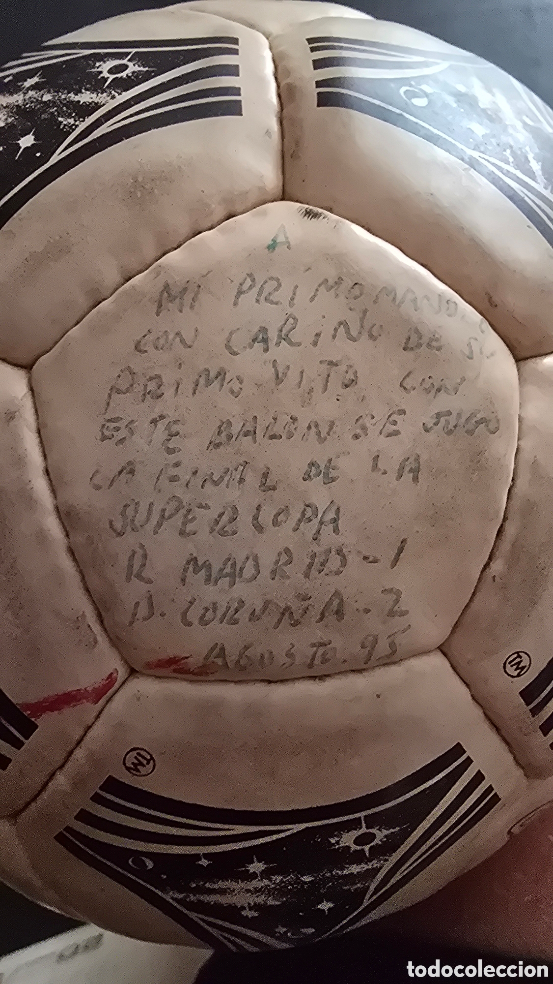 Coleccionismo deportivo: Balon usado Final Supercopa Espa&ntilde;a. Real Madrid - Depor - Foto 1