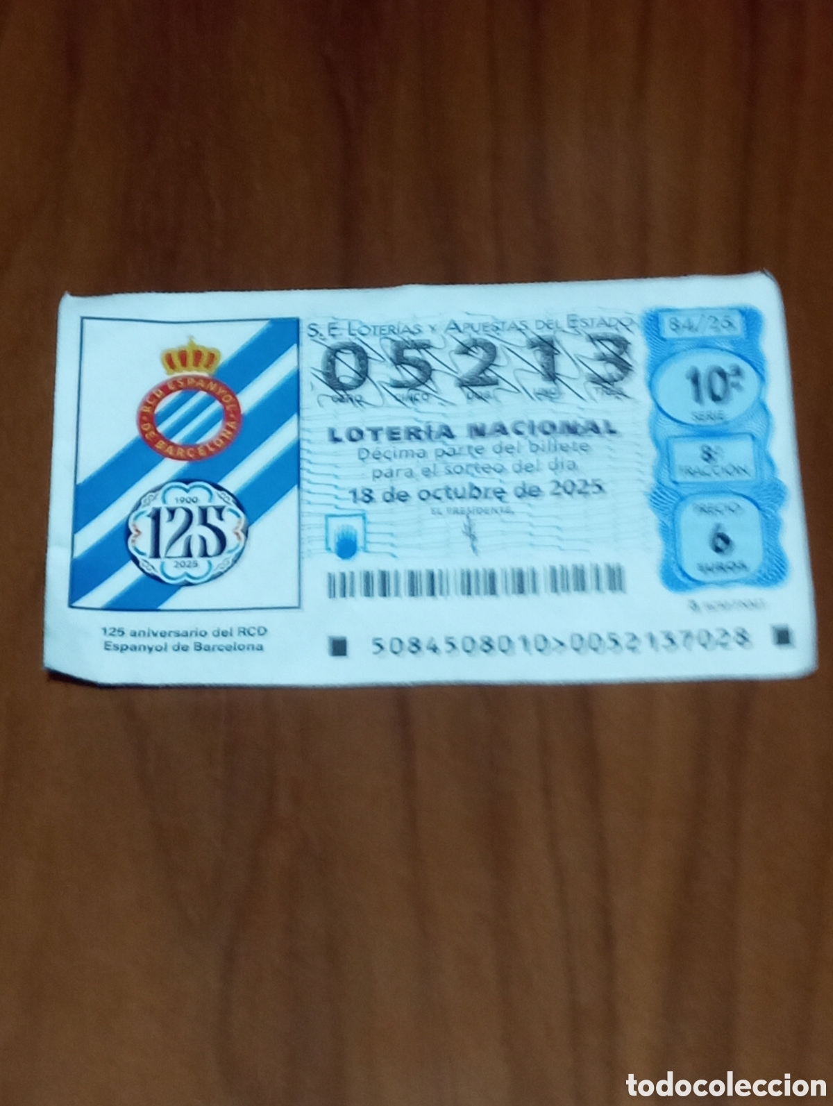 Coleccionismo deportivo: D&Eacute;CIMO LOTER&Iacute;A RCD ESPANYOL - Foto 1