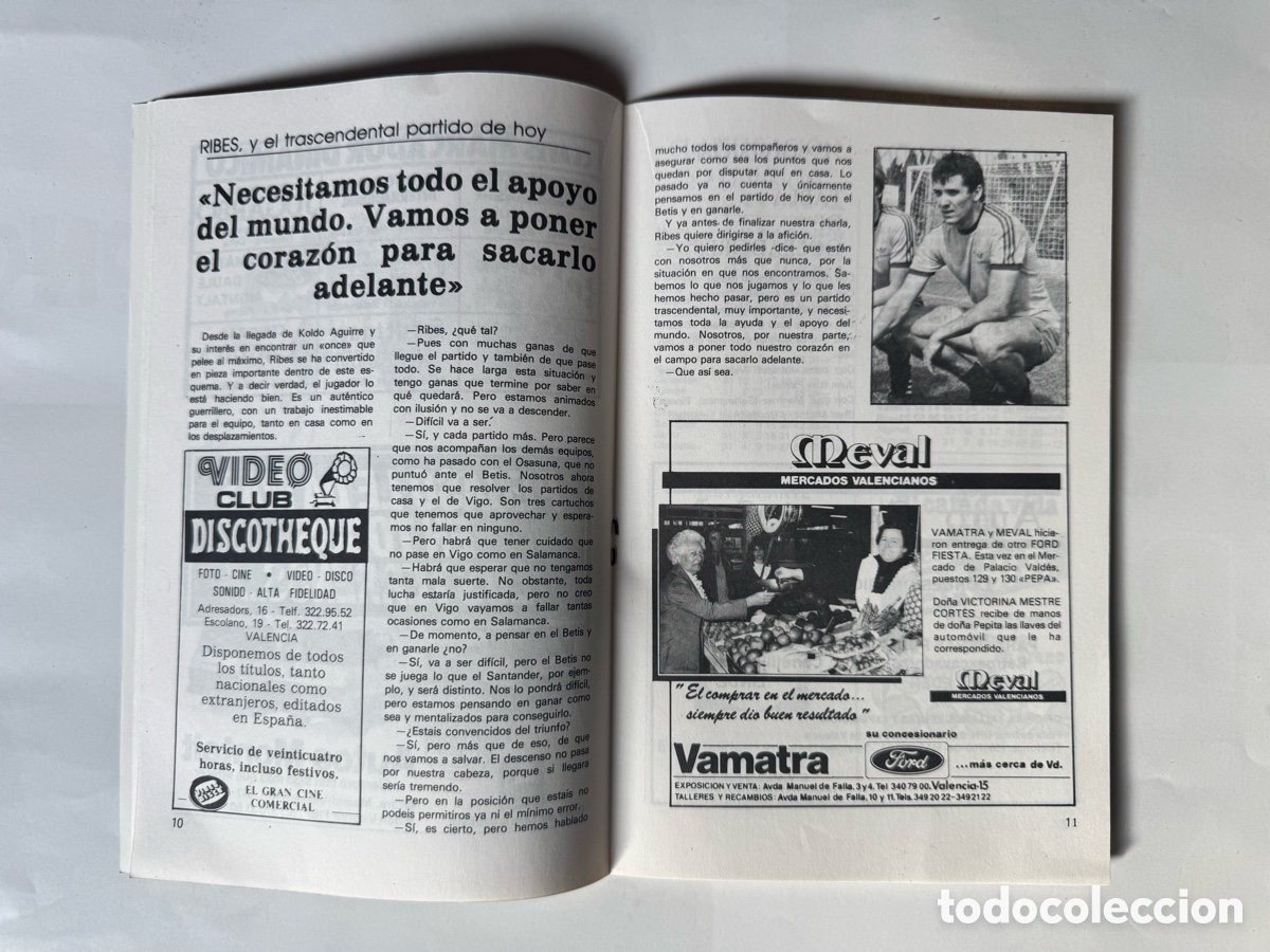 Coleccionismo deportivo: Programa Valencia CF vs Betis Liga 1983 - Foto 5