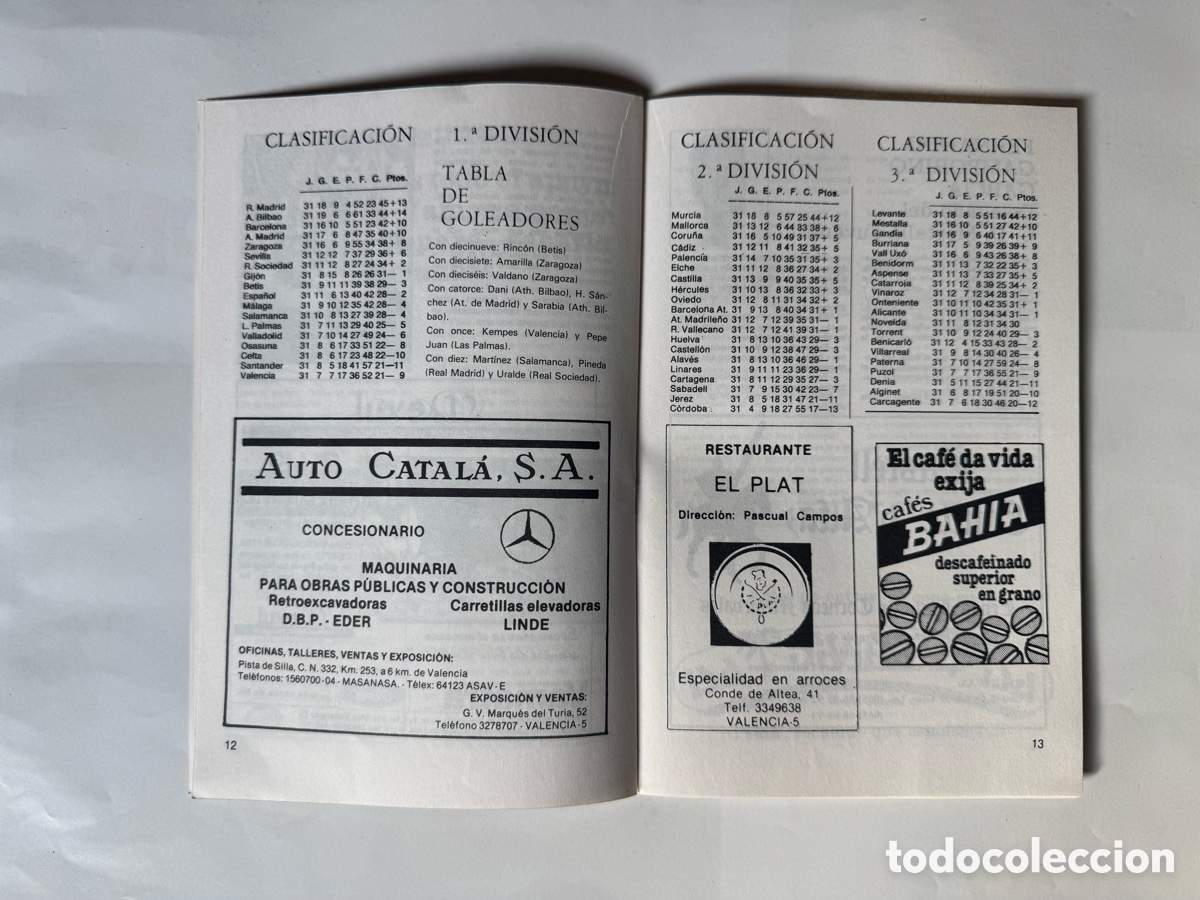 Coleccionismo deportivo: Programa Valencia CF vs Betis Liga 1983 - Foto 6