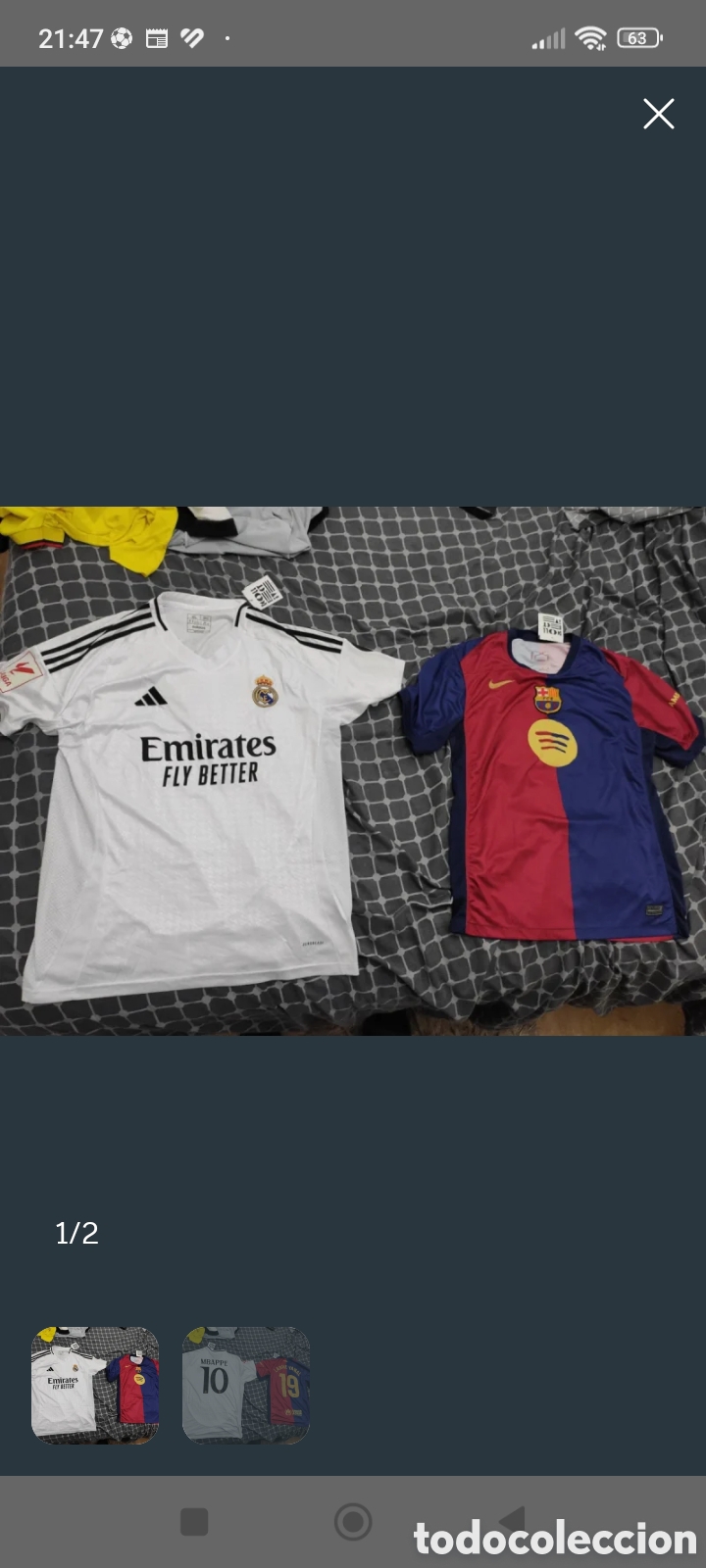 Coleccionismo deportivo: Camiseta del Madrid y barca - Foto 1