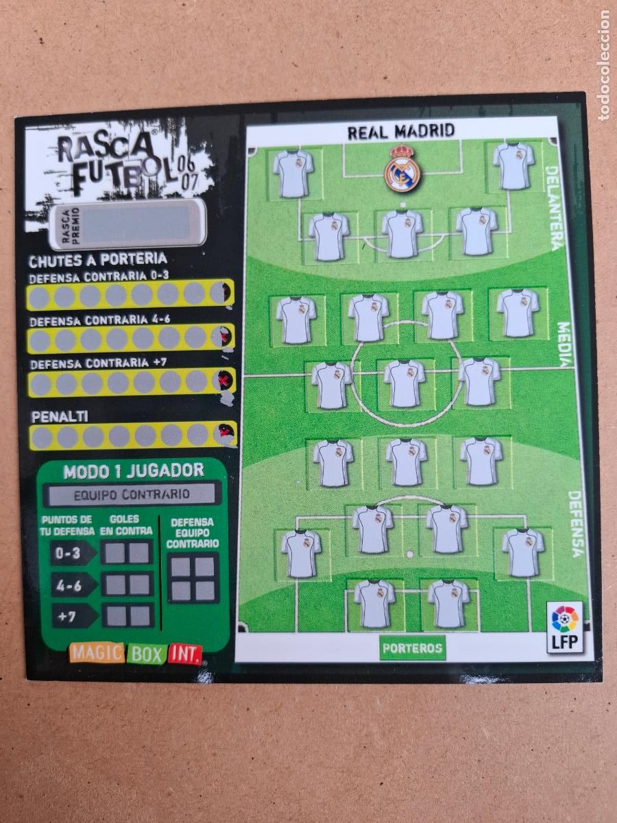 Coleccionismo deportivo: RASCA F&Uacute;TBOL 06 07 - MAGIC BOX INT. - REAL MADRID ( SIN USO )