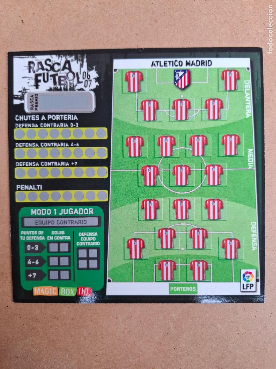 Coleccionismo deportivo: RASCA F&Uacute;TBOL 06 07 - MAGIC BOX INT. - AT MADRID ( SIN USO )