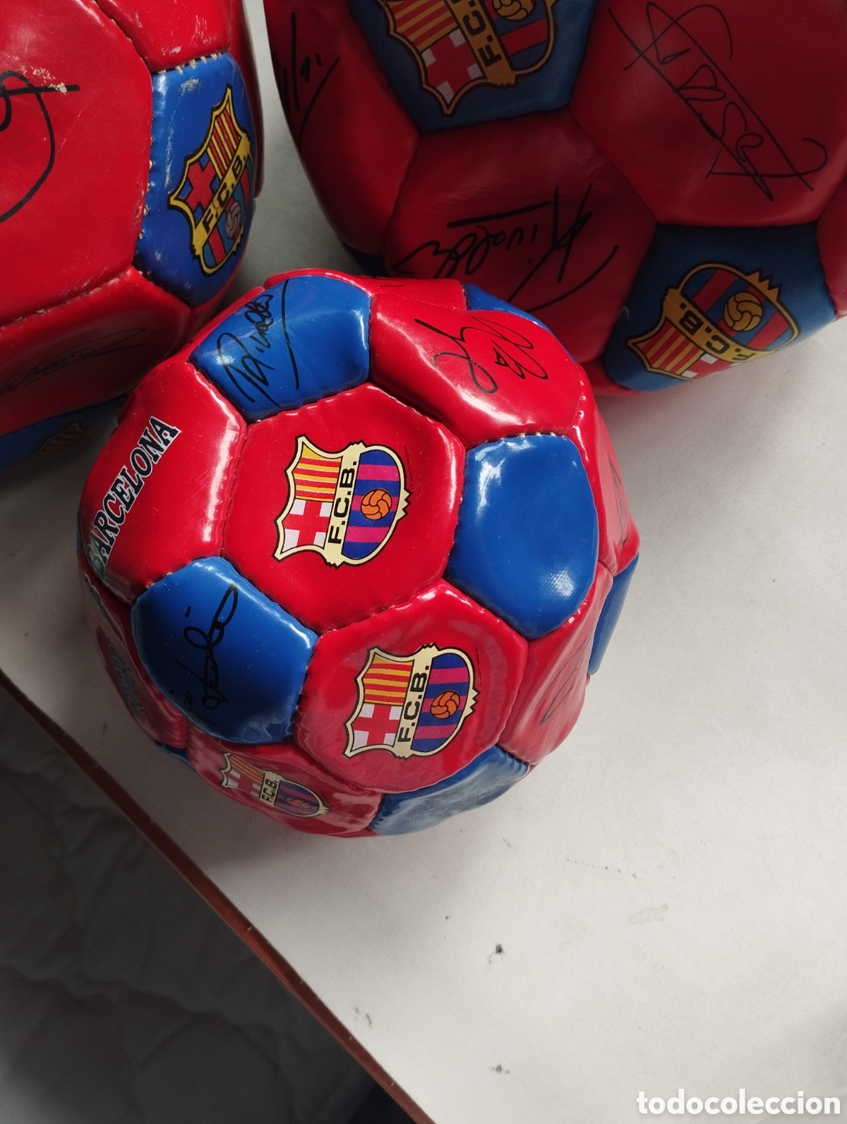 Coleccionismo deportivo: Lote 3 balones oficiales firmados