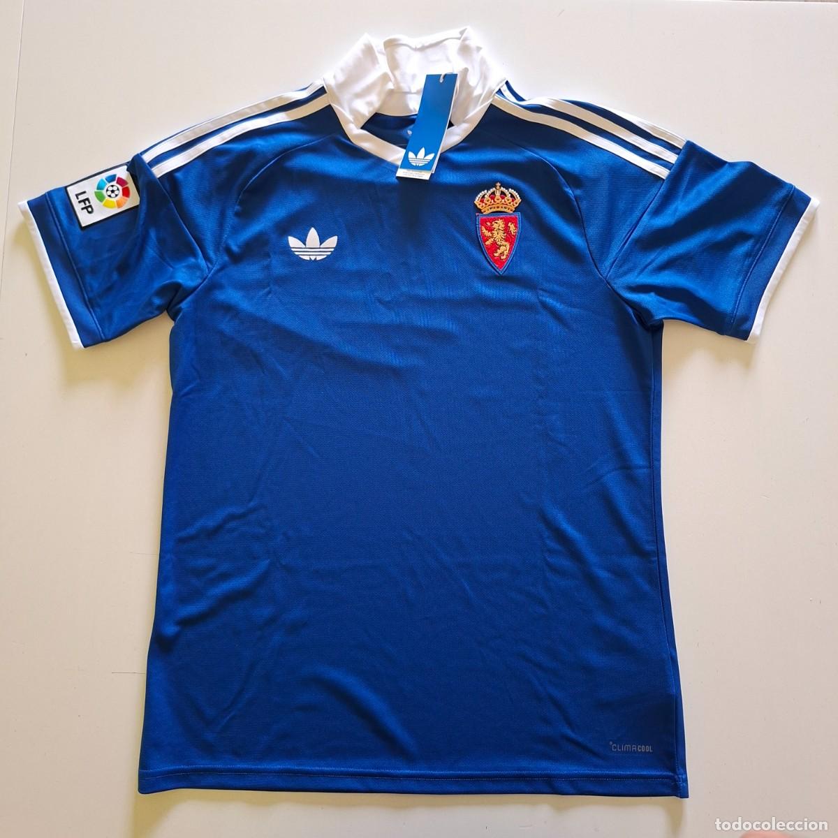 Coleccionismo deportivo: Camiseta de f&uacute;tbol retro del Real Zaragoza. Nueva a estrenar, con su caja de edici&oacute;n especial. M y L