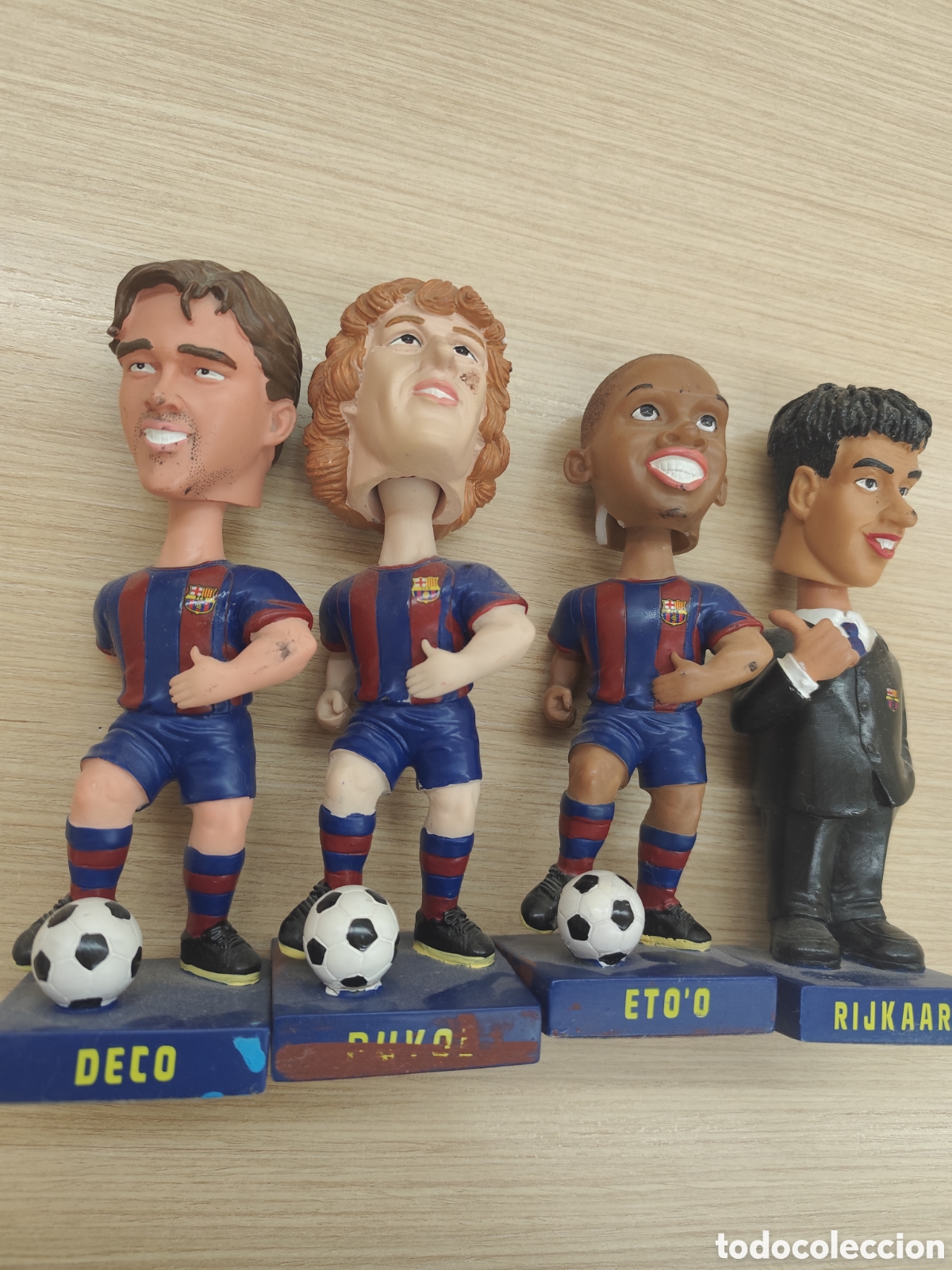 Coleccionismo deportivo: Figuras futbol Bar&ccedil;a Deco Eto'o Puyol Rijkard