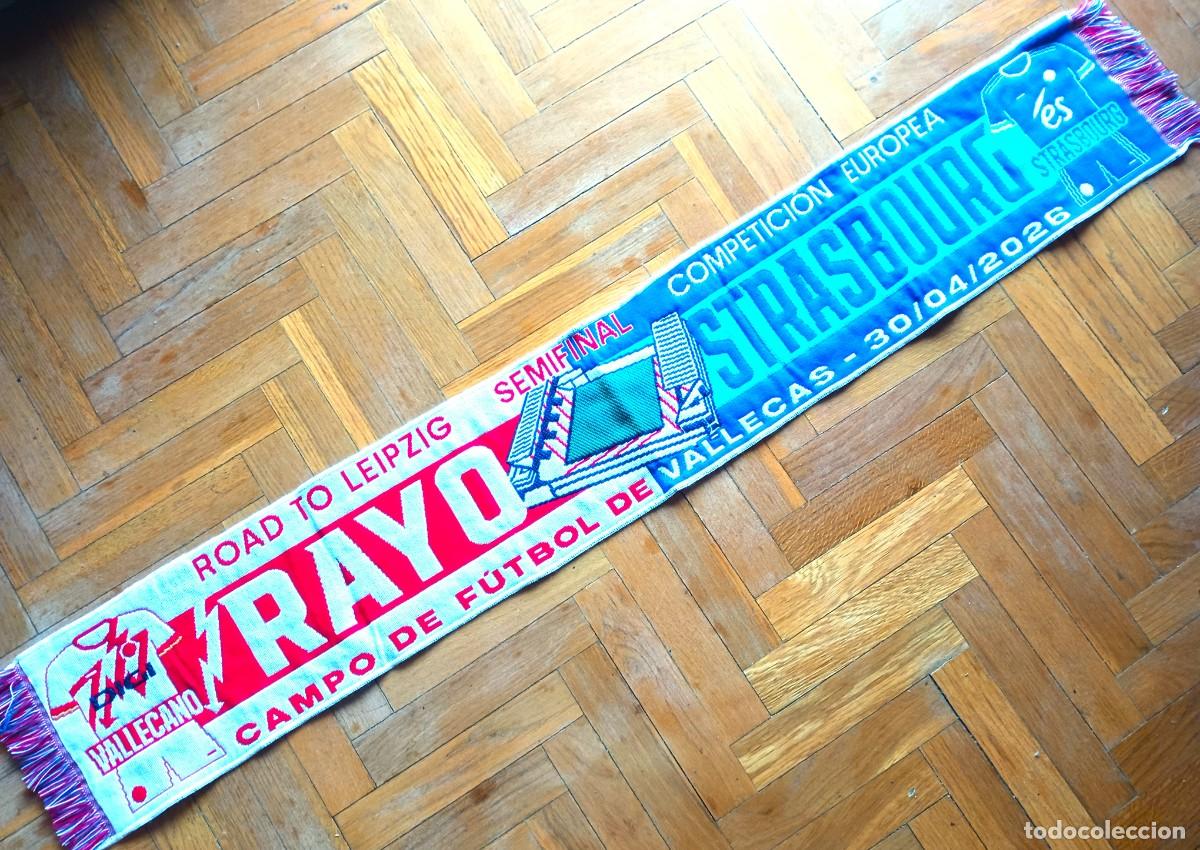 Coleccionismo deportivo: BUFANDA RAYO VALLECANO Vs RACING STRASBOURG SEMIFINAL CONFERENCE LEAGUE 2026 NEW SCARV SCARF
