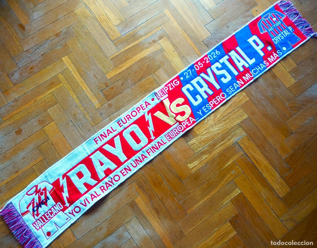 Coleccionismo deportivo: BUFANDA RAYO VALLECANO Vs CRYSTAL PALACE FINAL CONFERENCE LEAGUE 2026 LEIPZIG NEW SCARV SCARF