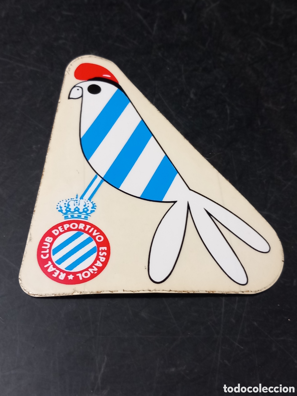 Sports collectibles: ANTIGUO ADHESIVO REAL CLUB DEPORTIVO ESPA&Ntilde;OL FUTBOL PERIQUITO A&Ntilde;OS 70 SIN USO