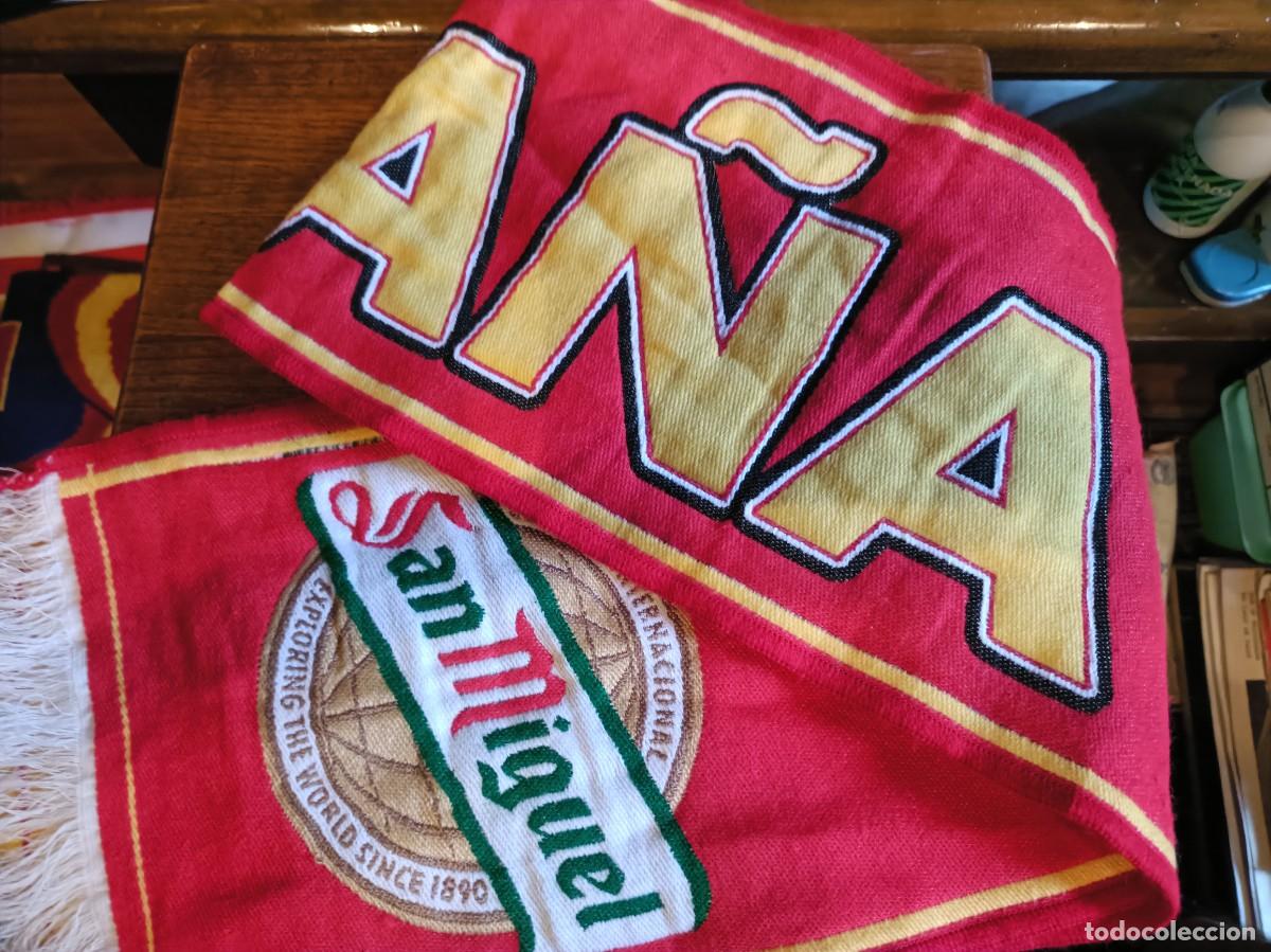 Coleccionismo deportivo: ANTIGUA BUFANDA FUTBOL ESPA&Ntilde;A CERVEZA SAN MIGUEL