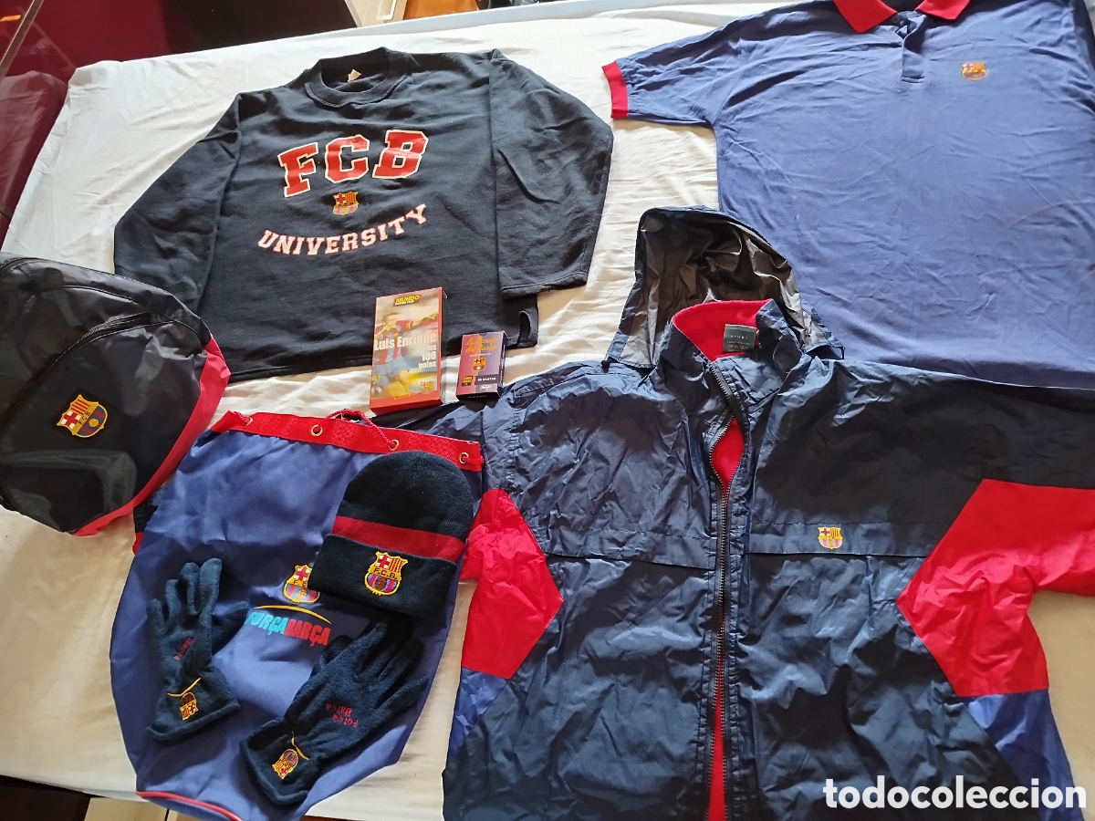 Coleccionismo deportivo: Lote Vintage FC Barcelona (Chaqueta, Sudadera, Polo y Accesorios)