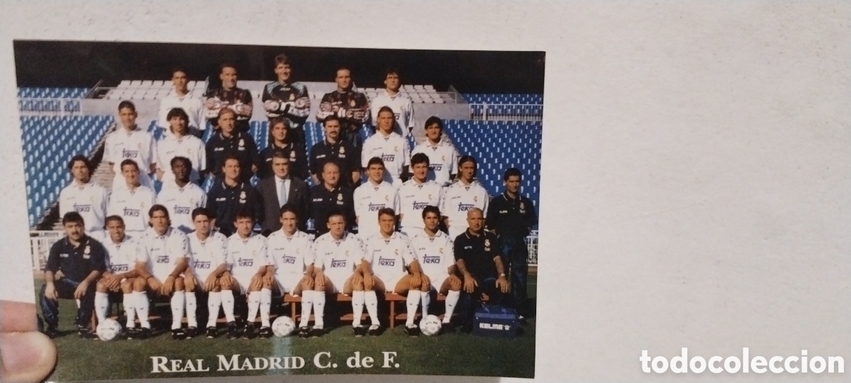 Coleccionismo deportivo: Fotograf&iacute;a oficial Veteranos Real Madrid C. de F. &ndash; Plantilla &ndash; Coleccionismo