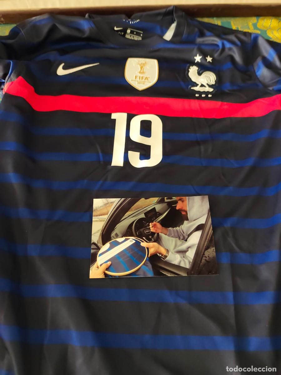 Coleccionismo deportivo: Camiseta futbol Francia firmada Karim Benzema