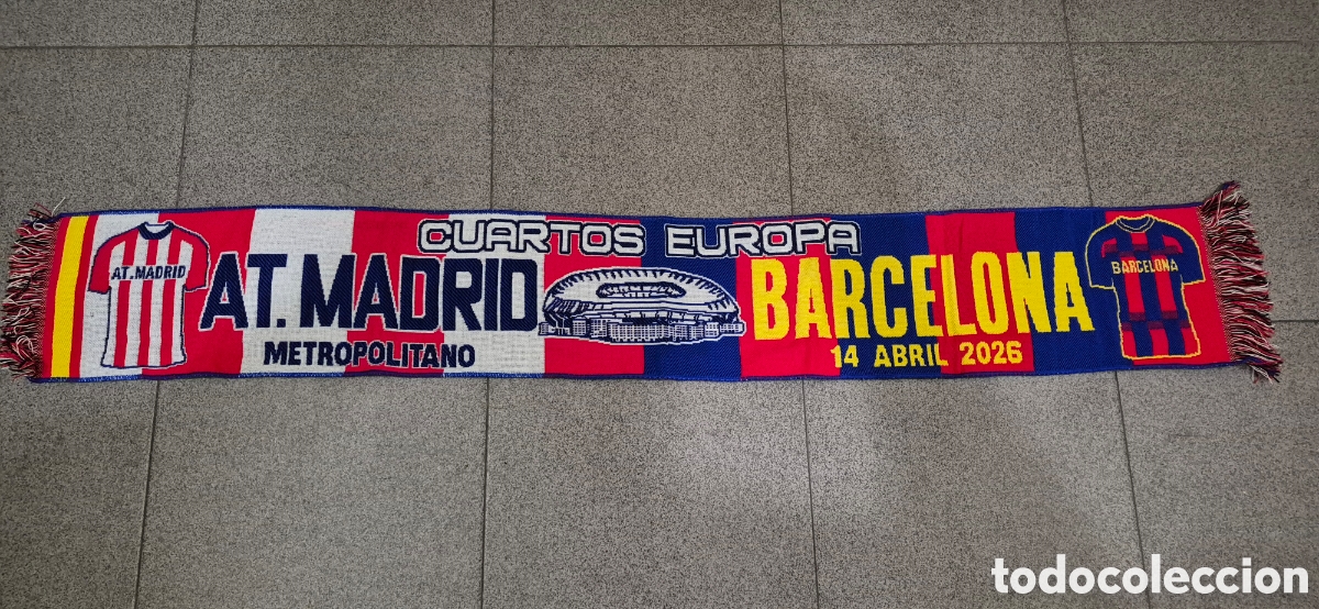 Coleccionismo deportivo: BUFANDA AT.MADRID BARCELONA - Foto 1