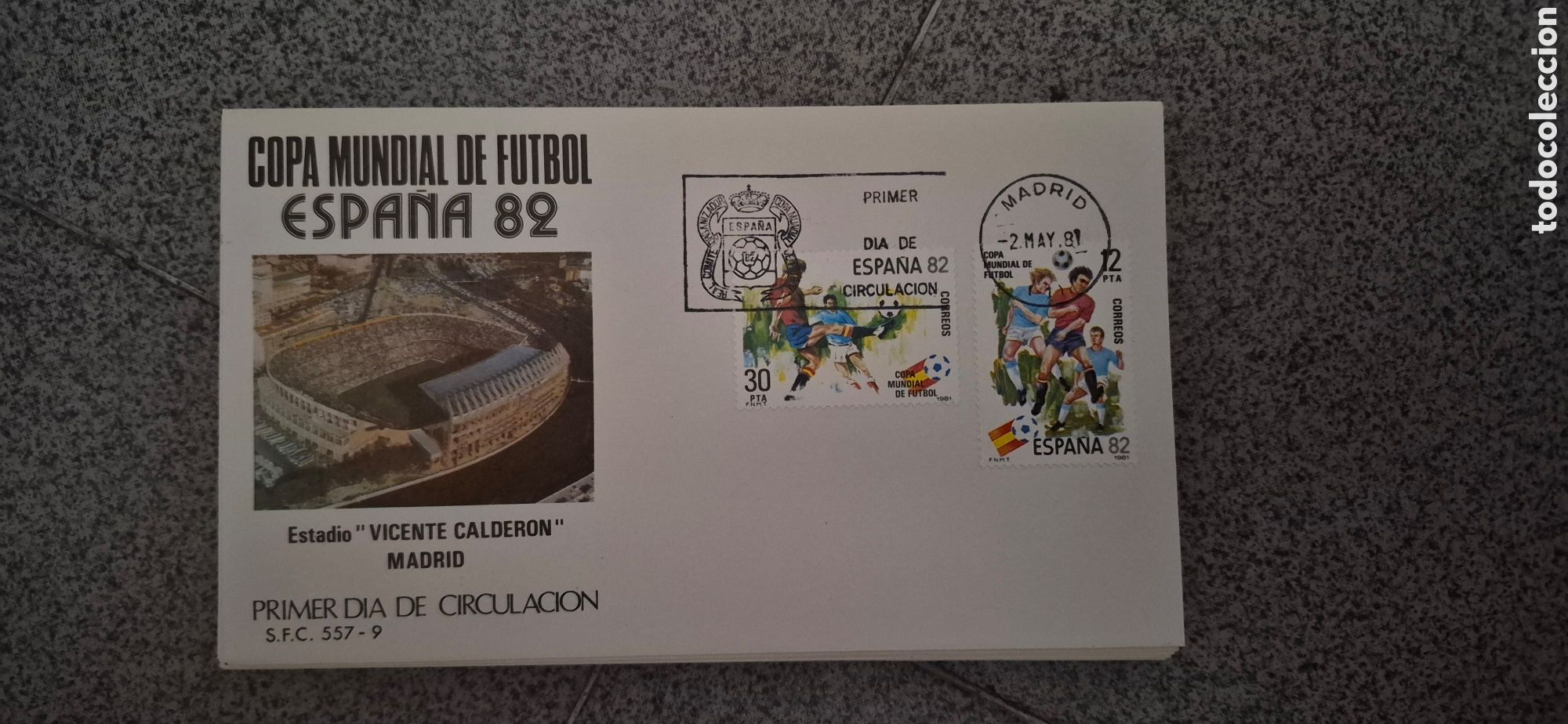 Coleccionismo deportivo: SOBRE MUNDIAL 82 VICENTE CALDERON