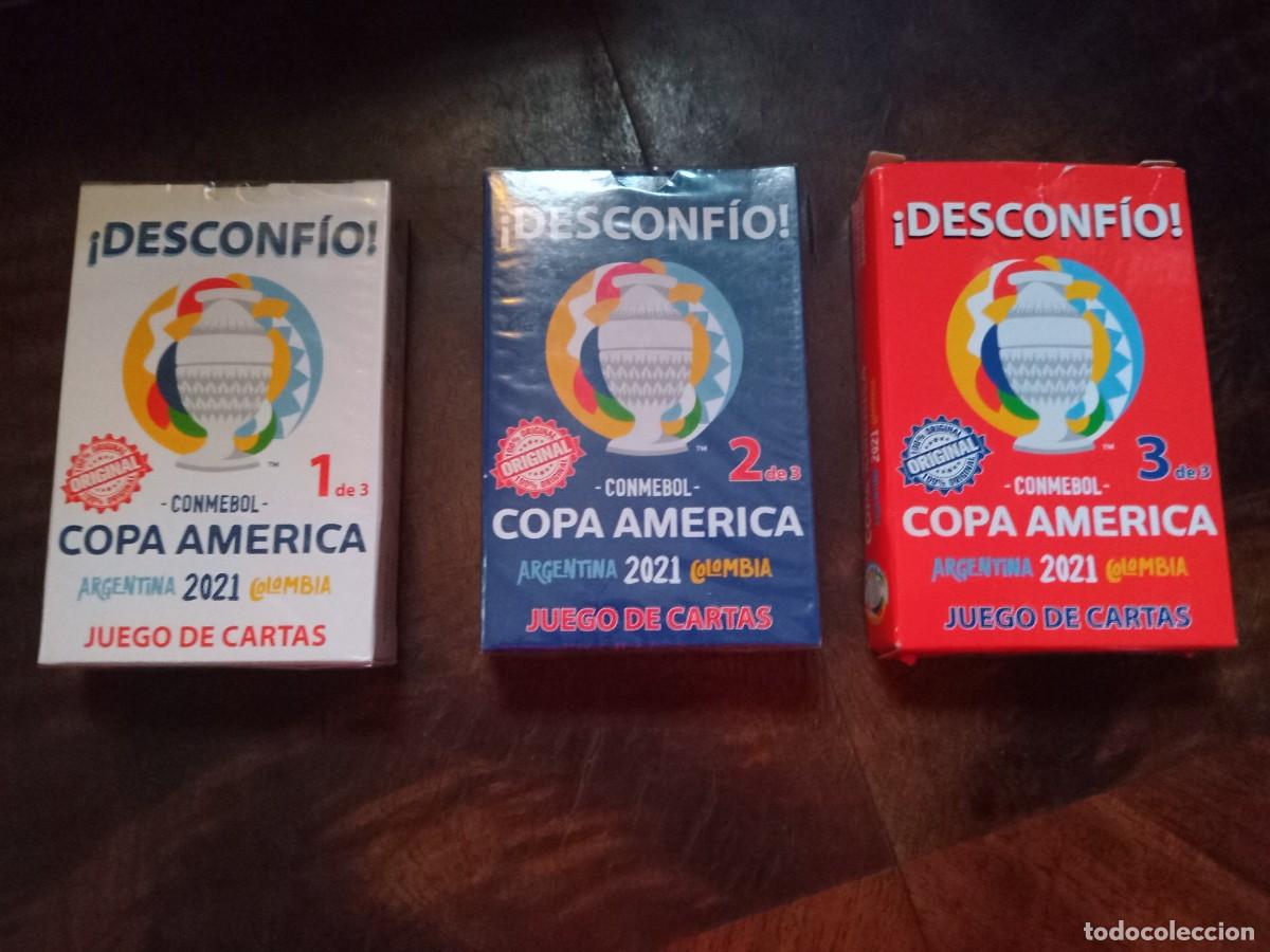 Coleccionismo deportivo: NAIPES - COPA AMERICA 2021 - LOTE DE TRES MAZOS -