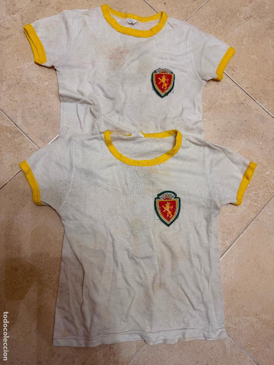 Coleccionismo deportivo: 2 camisetas de ni&ntilde;o real Zaragoza