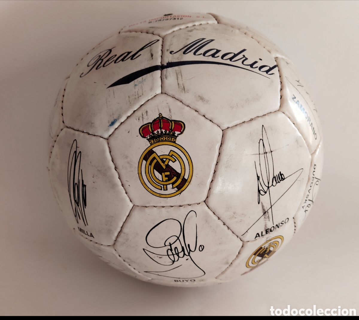 Coleccionismo deportivo: BALON DELTA FUTBOL DEL REAL MADRID PLANTILLA 1994 1995 MICHEL, ZAMORANO, LAUDRUP, LUIS ENRIQ
