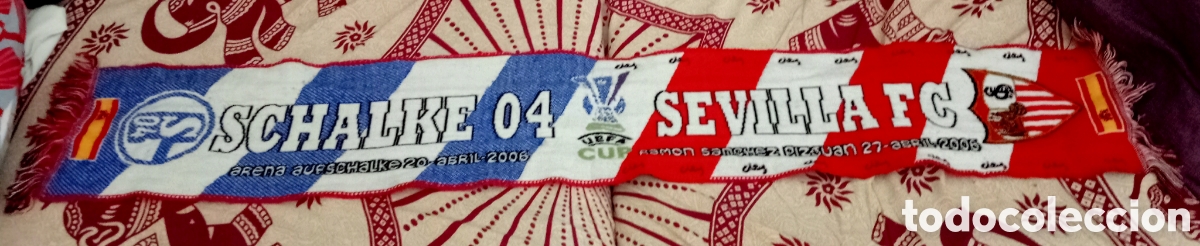 Coleccionismo deportivo: BUFANDA FUTBOL SEVILLA VS SCHALKE 04