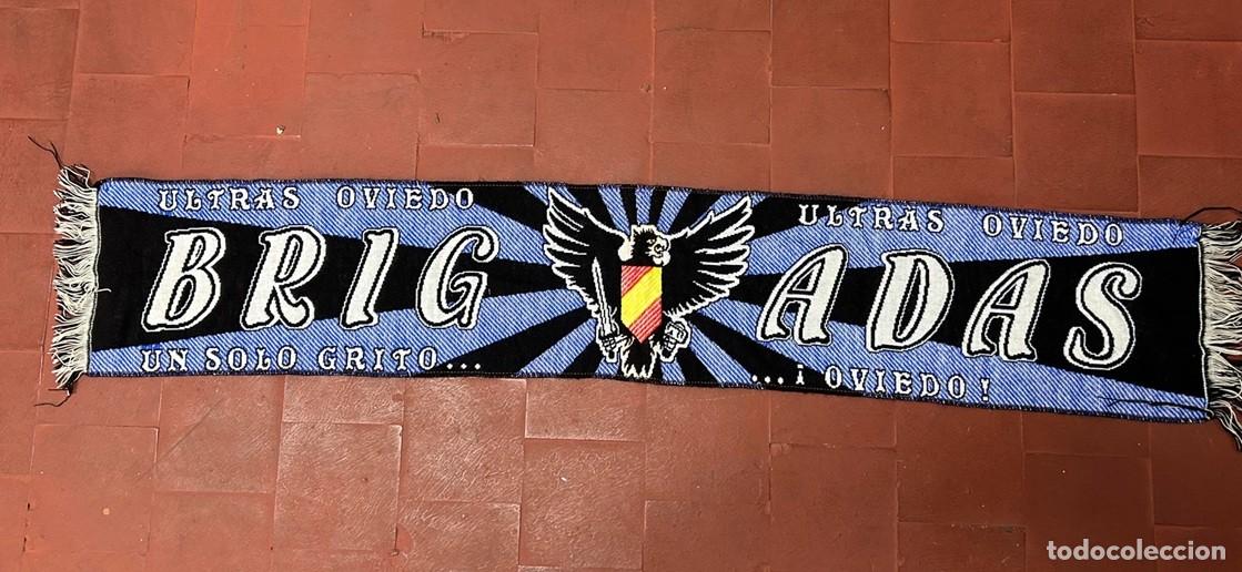 Coleccionismo deportivo: Bufanda sciarpa scarf echarpe Lana Brigadas Azules ultras Oviedo futbol unica en TC