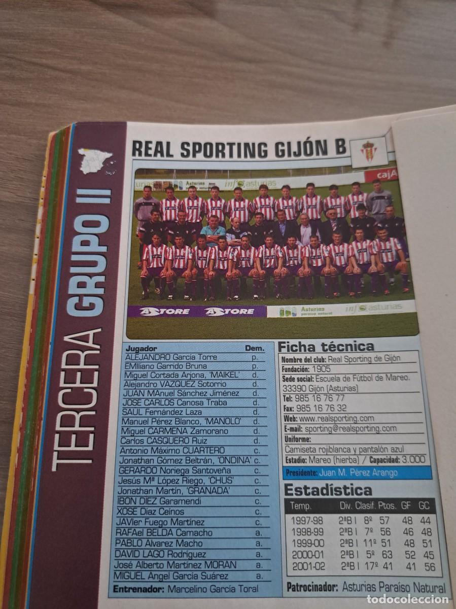 Coleccionismo deportivo: Foto plantilla y jugadores Don Bal&oacute;n 2002-03. Real Sporting Gijon B