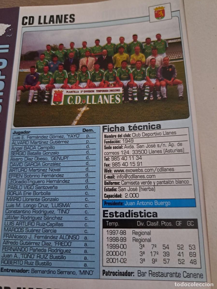 Coleccionismo deportivo: Foto plantilla y jugadores Don Bal&oacute;n 2002-03. CD Llanes