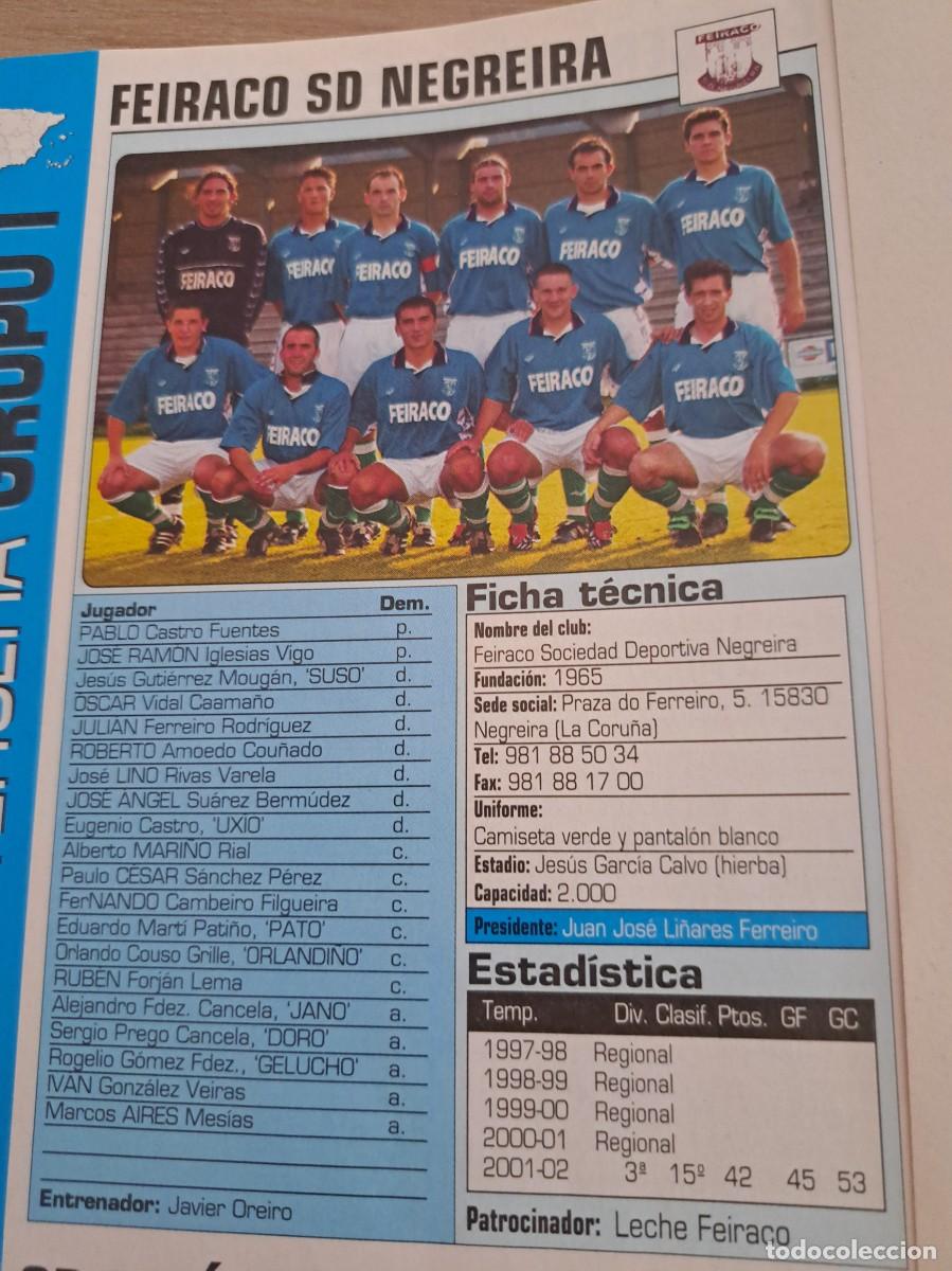 Sports collectibles: Foto plantilla y jugadores Don Bal&oacute;n 2002-03. Feiraco SD Negreira