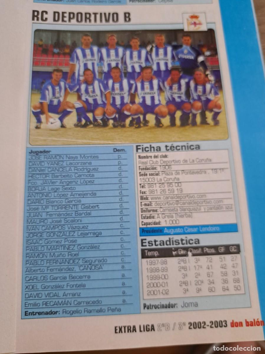 Colecionismo desportivo: Foto plantilla y jugadores Don Bal&oacute;n 2002-03. Deportivo Coru&ntilde;a B
