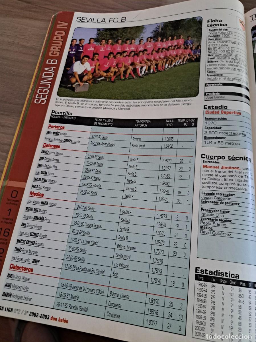 Coleccionismo deportivo: Foto plantilla y jugadores Don Bal&oacute;n 2002-03. Sevilla FC B