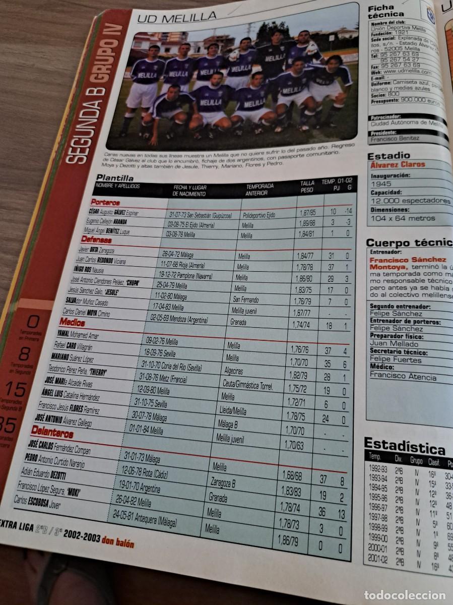 Coleccionismo deportivo: Foto plantilla y jugadores Don Bal&oacute;n 2002-03. UD Melilla