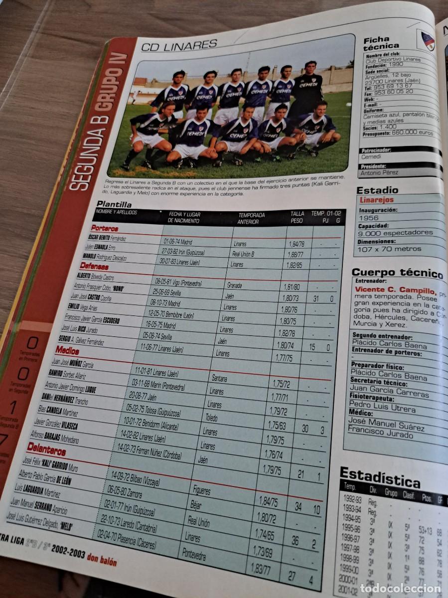 Coleccionismo deportivo: Foto plantilla y jugadores Don Bal&oacute;n 2002-03. CD Linares