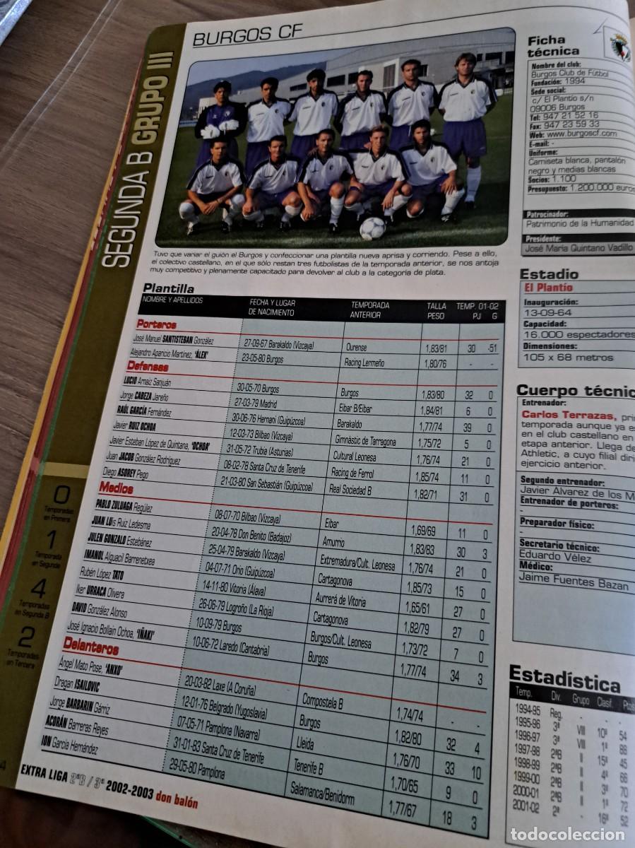 Sports collectibles: Foto plantilla y jugadores Don Bal&oacute;n 2002-03. Burgos CF