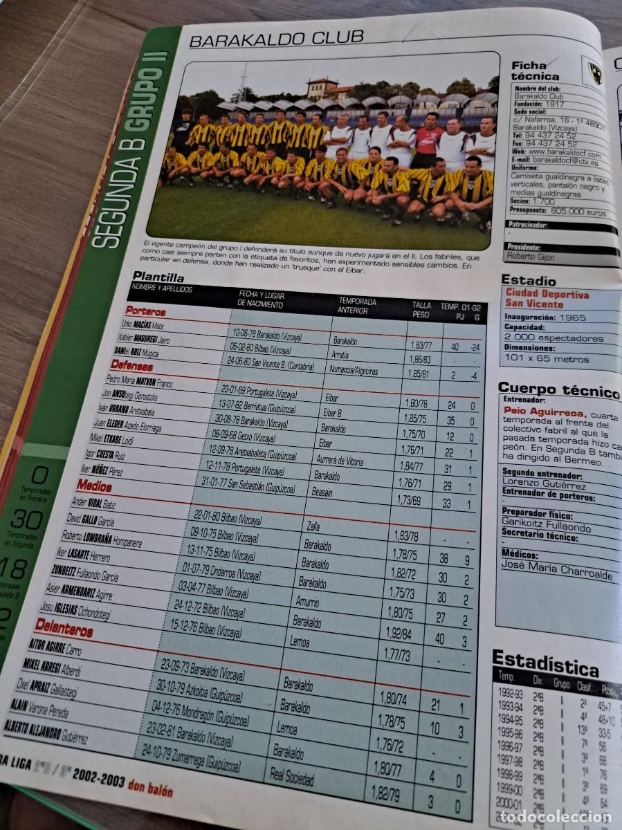 Coleccionismo deportivo: Foto plantilla y jugadores Don Bal&oacute;n 2002-03. Barakaldo Club