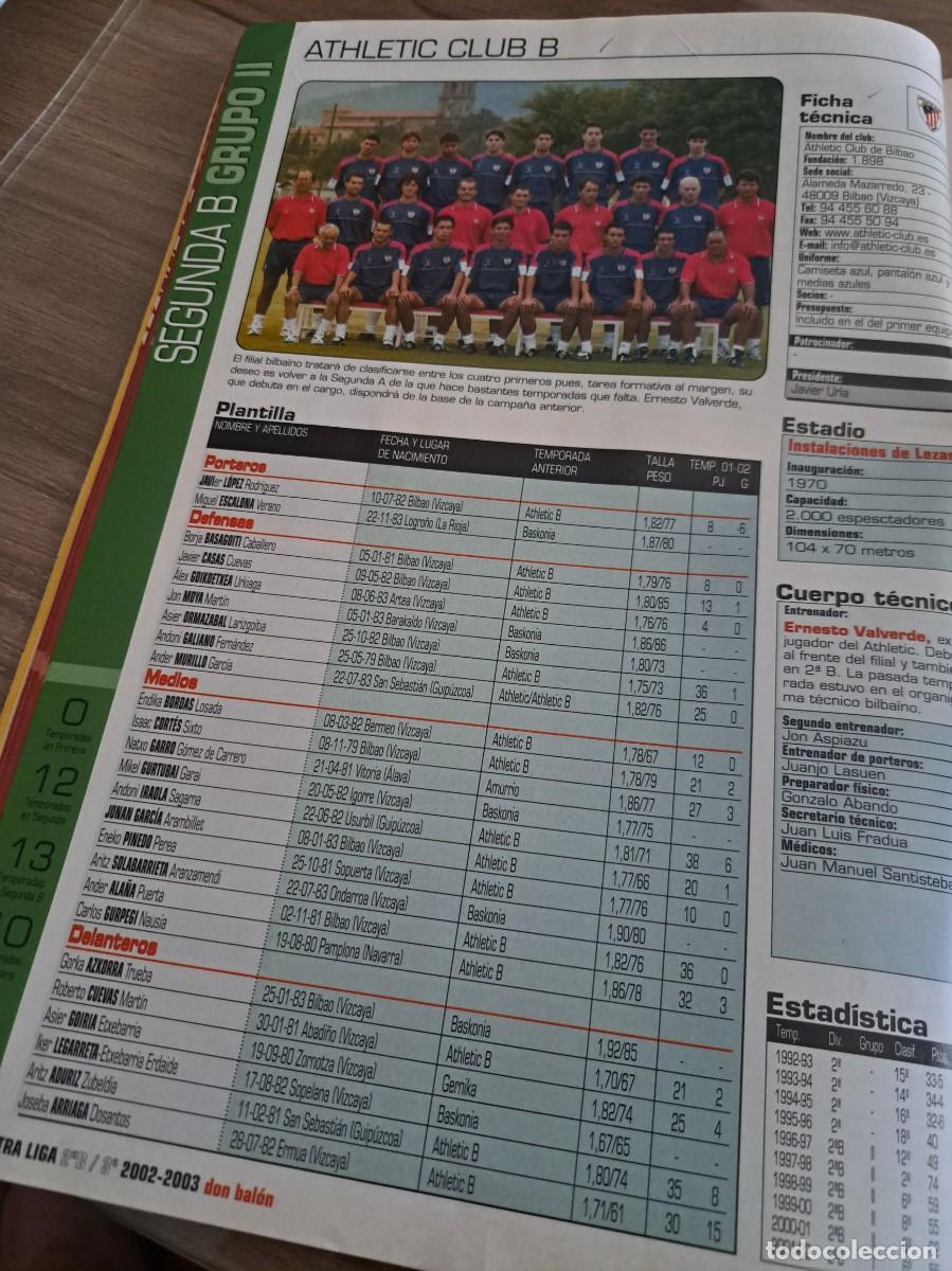 Coleccionismo deportivo: Foto plantilla y jugadores Don Bal&oacute;n 2002-03. Athletic Bilbao B