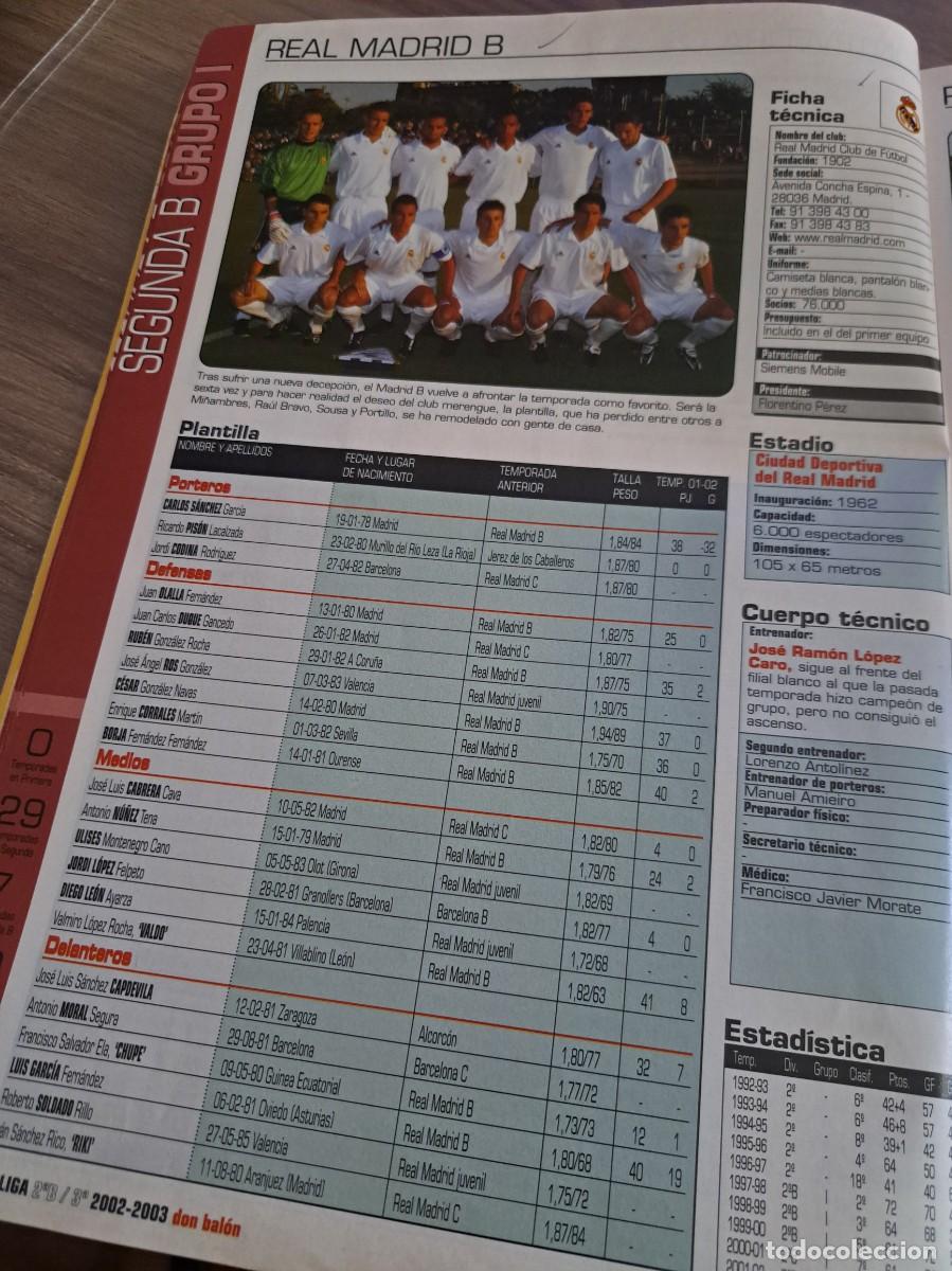 Coleccionismo deportivo: Foto plantilla y jugadores Don Bal&oacute;n 2002-03. Real Madrid B